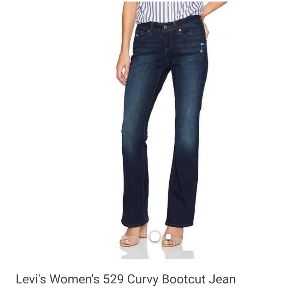 Levi's 529 Curvy Bootcut No Gapping Dark Wash Jeans Waist 28" Lenght 32"